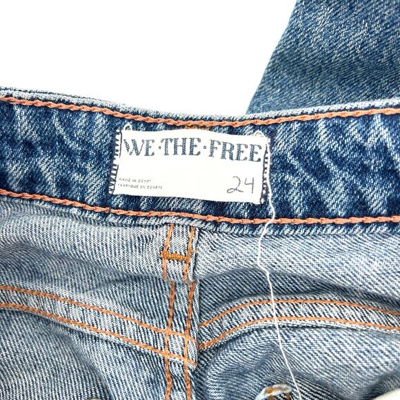 Free People We The Free Barrel Jeans Medium Dirty Wash 24 Cotton Juniors - Picture 3 of 8